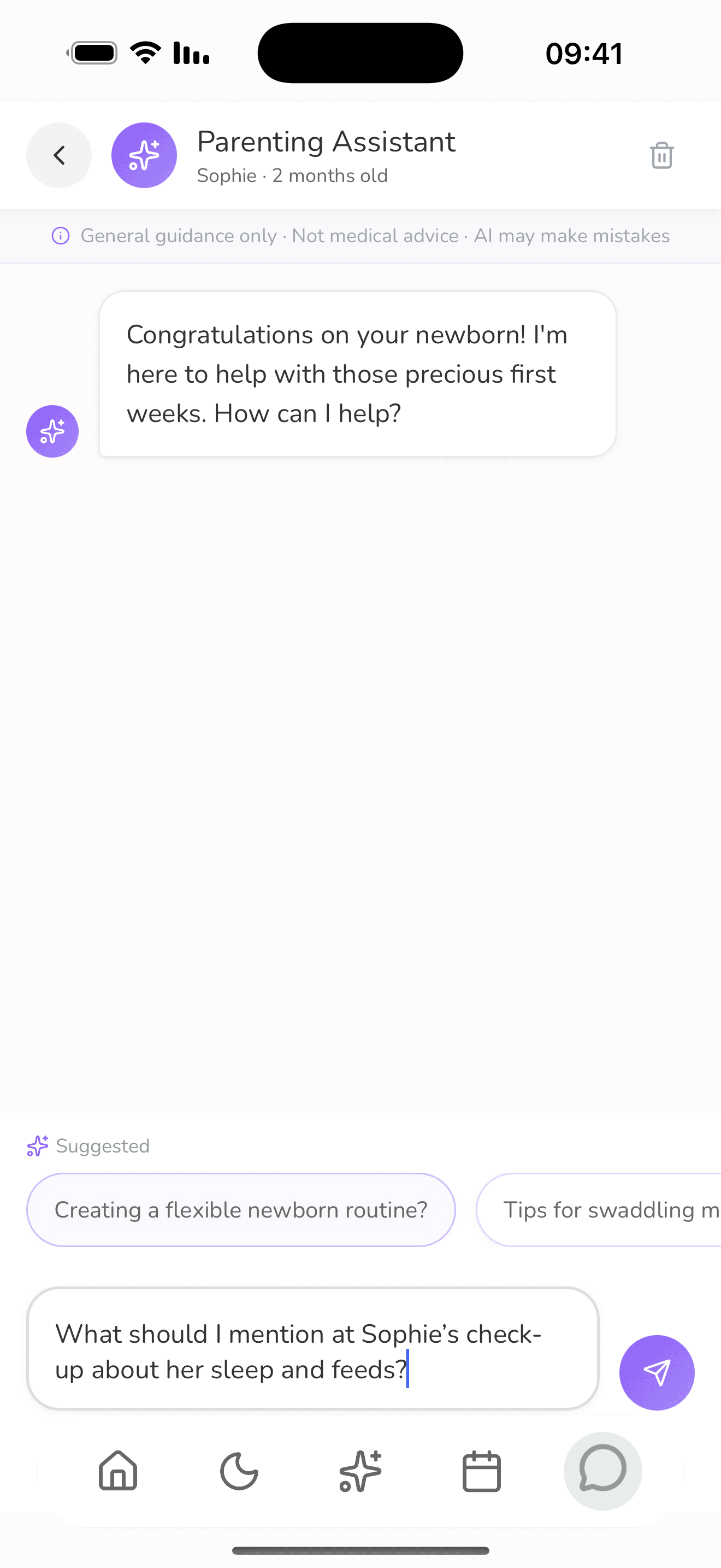 Lulnara AI parenting assistant screen