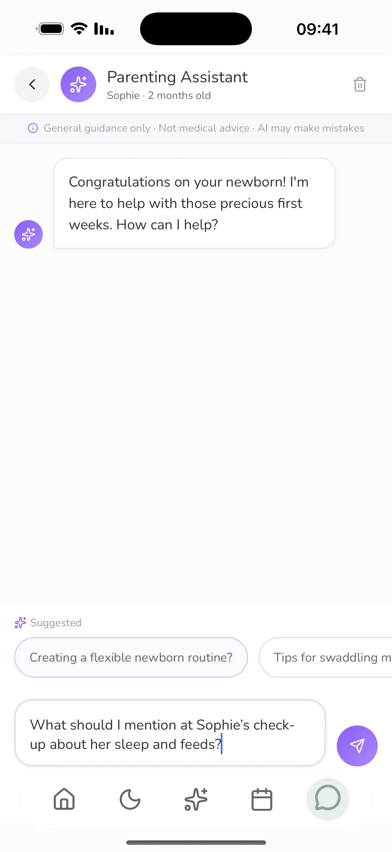 Lulnara AI parenting assistant screen