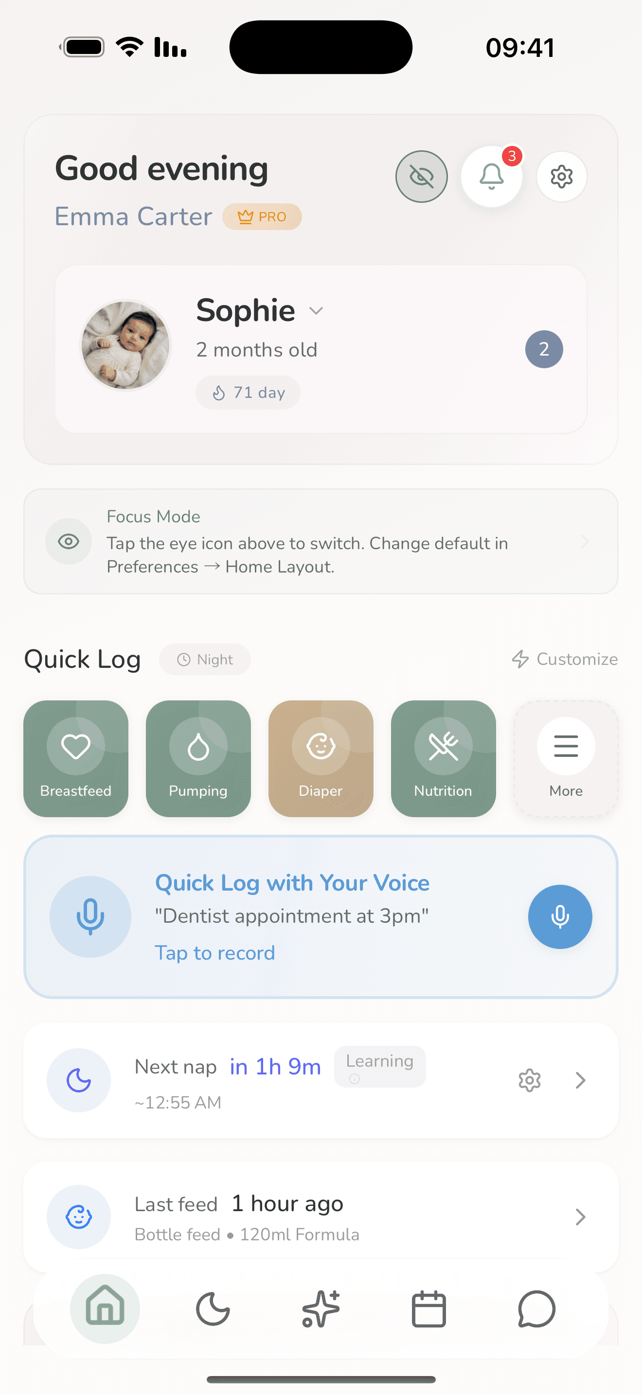 Lulnara home dashboard screen