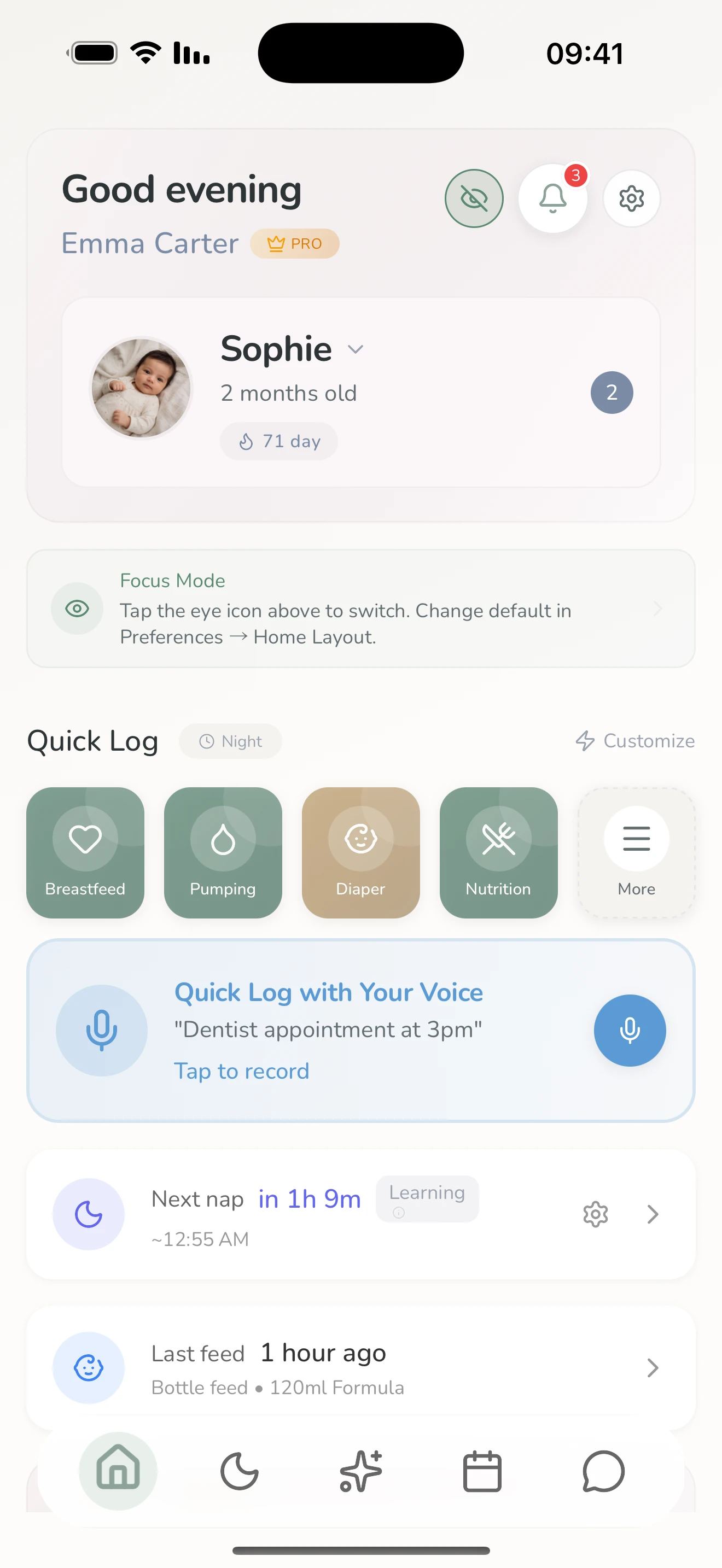Lulnara home dashboard screen